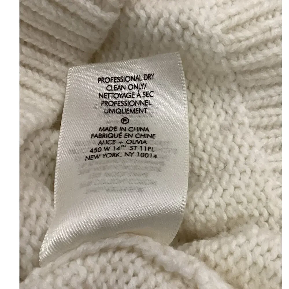 Alice‎ + Olivia Gemini Turtleneck Sweater Wool Blend Knit Soft White Size Small - Picture 14 of 14